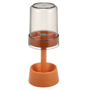 Bathroom 3 Slots PP Toothbrush Holder Stand with Cover Orange 8.66''x2.99''